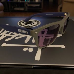 Authentic Superdry Two Tone Revolter Streetwear Sunglasses - Navy / Grey / Matte